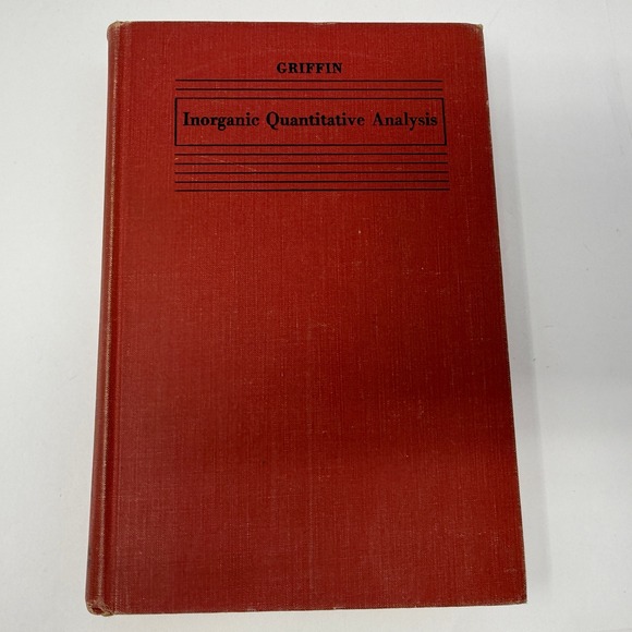 Inorganic Quantitative Analysis Book by Griffin Second Edition Textbook 1954 - Picture 1 of 4